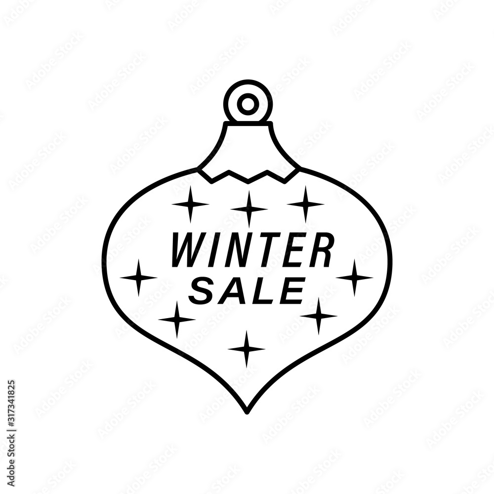Poster pine tree ornament icon. simple line, outline vector elements of winter sale icons for ui and ux, we