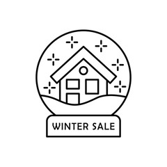 Snow ball toy icon. Simple line, outline vector elements of winter sale icons for ui and ux, website or mobile application