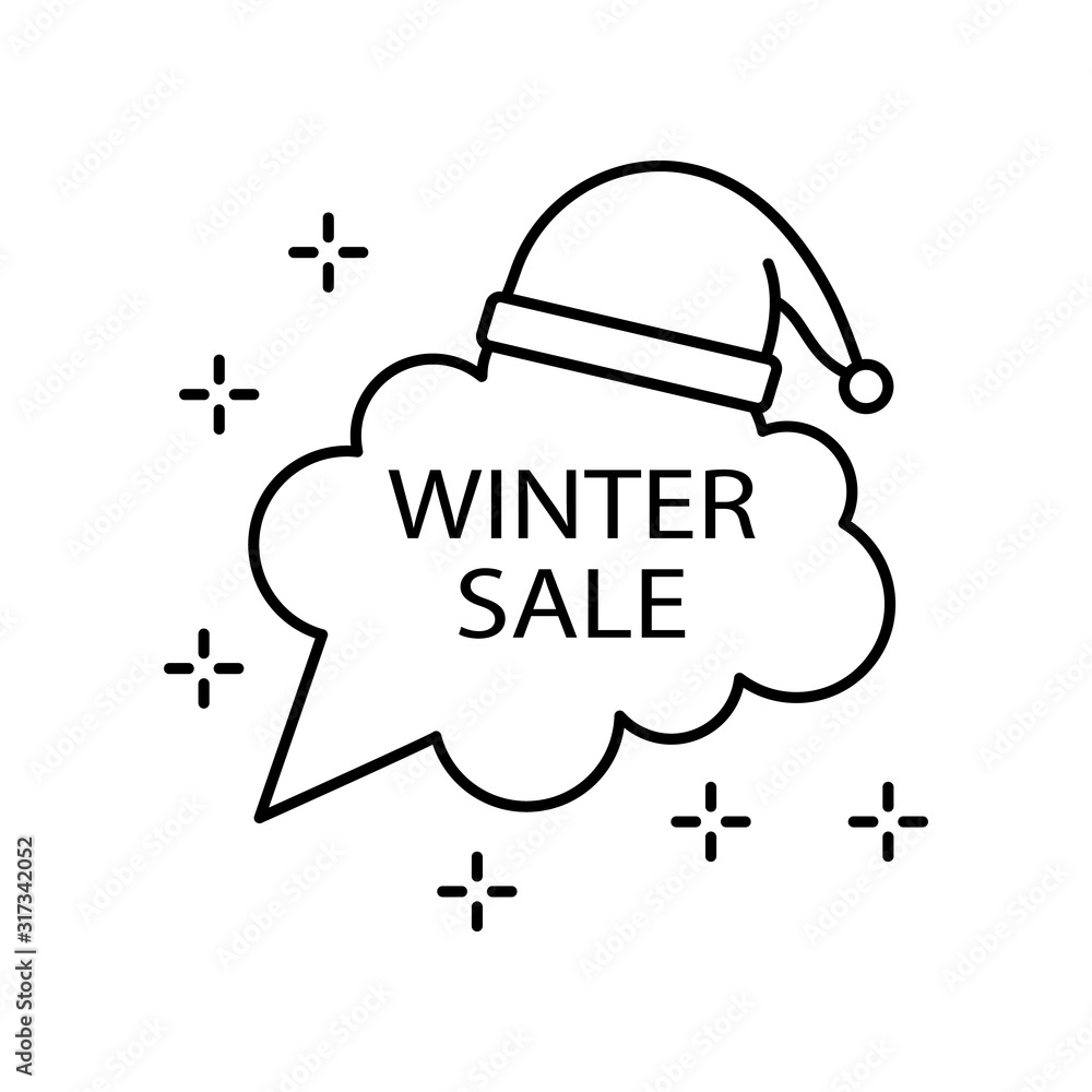 Poster snowflake bubble icon. simple line, outline vector elements of winter sale icons for ui and ux, webs