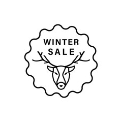 Snowflake deer icon. Simple line, outline vector elements of winter sale icons for ui and ux, website or mobile application