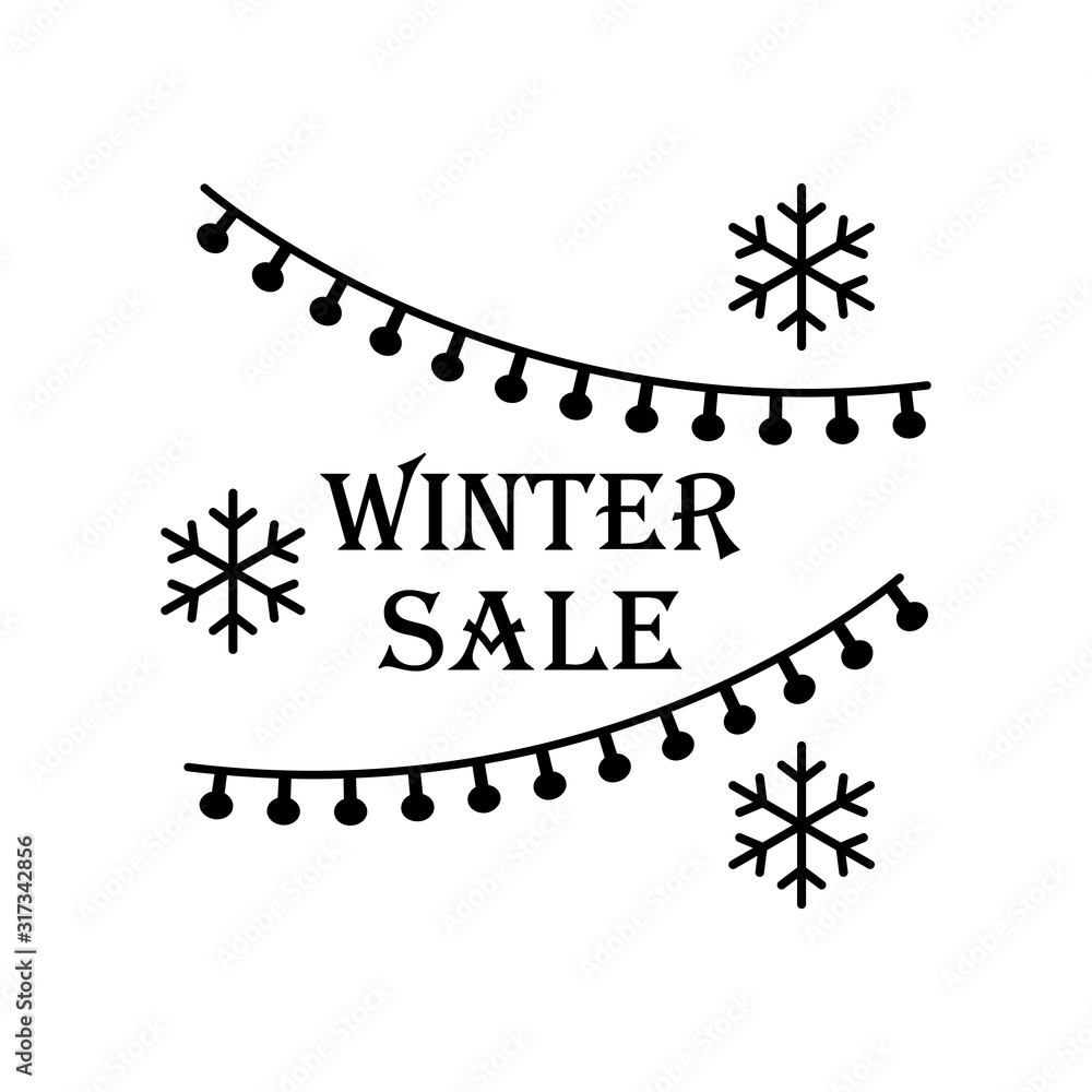 Poster snowflake ribbon icon. simple line, outline vector elements of winter sale icons for ui and ux, webs