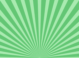 Sunlight wide background. Green color burst background. Vector illustration.