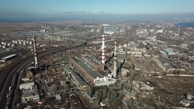 thermal power station, drone flight, 4k, (part II)