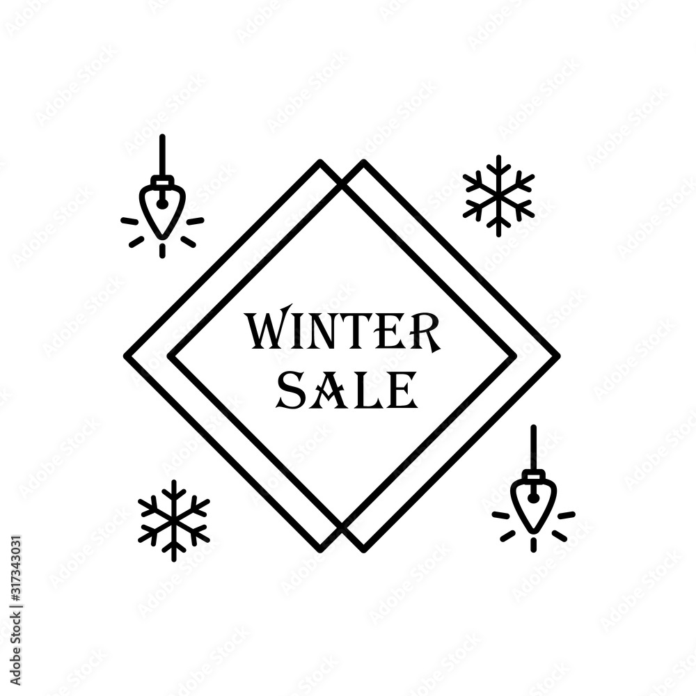 Poster snowflake figure icon. simple line, outline vector elements of winter sale icons for ui and ux, webs