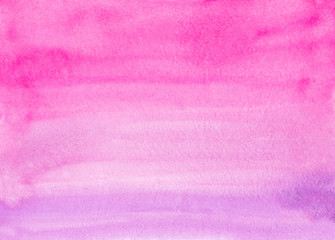 Watercolor light pink ombre background painting texture. Watercolour pastel pink gradient backdrop. Brush strokes on paper.