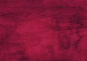 Watercolor deep crimson background painting, vintage elegant texture. Old watercolour dark burgundy backdrop. Pink stains on paper.