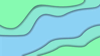 Abstract blue turquoise background on paper cut style. Vector illustration