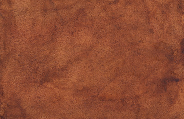 Watercolor antique copper background texture. Watercolour old brown backdrop, hand painted.  - obrazy, fototapety, plakaty