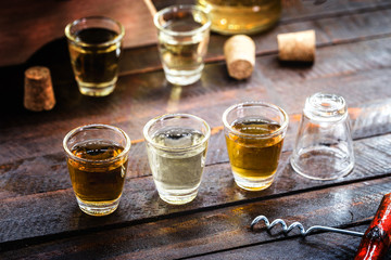 Brazilian drink, known as cachaça or pinga. Cachaça Day, image with space for text.Distilled cane-based drink.