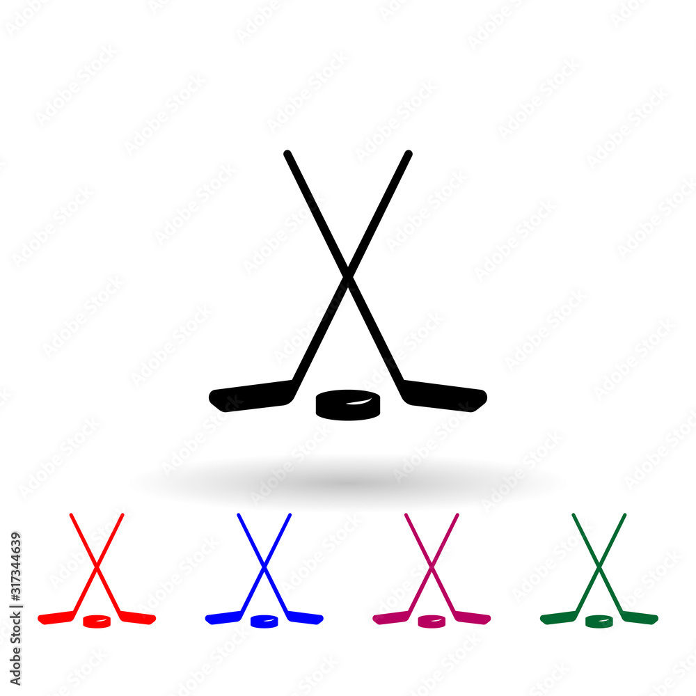 Poster stick and washer multi color icon. simple glyph, flat vector of winter icons for ui and ux, website 