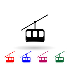 Ski cable lift multi color icon. Simple glyph, flat vector of winter icons for ui and ux, website or mobile application