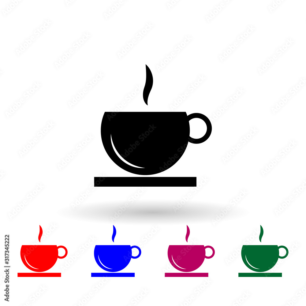 Poster tee cup multi color icon. simple glyph, flat vector of winter icons for ui and ux, website or mobile
