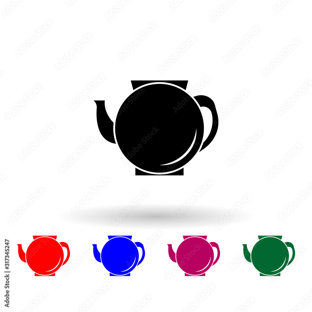 Poster kettle vector multi color icon. simple glyph, flat vector of winter icons for ui and ux, website or 