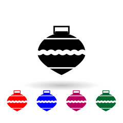 Premium christmas ball multi color icon. Simple glyph, flat vector of winter icons for ui and ux, website or mobile application