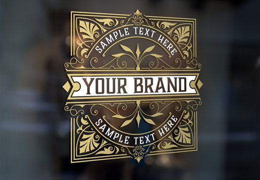 Vintage Logo Layout with Floral Elements