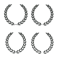 icon laurel wreath, spotrs design - vector illustration Black