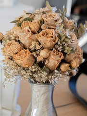 Bridal flowers bouquet, bunch of roses, wedding flowers