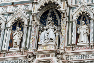 Detail of Cathedral Church Duomo basilica di santa maria del fiore in Florence