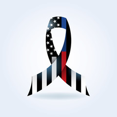 Police and Firefighter Support Ribbon Illustration