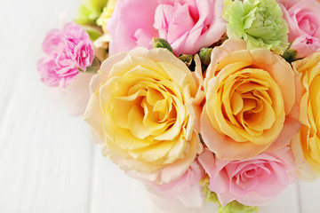 colorful flowers in a vase. bouquet for birthday, wedding, mothers day, valentines day or another occasion