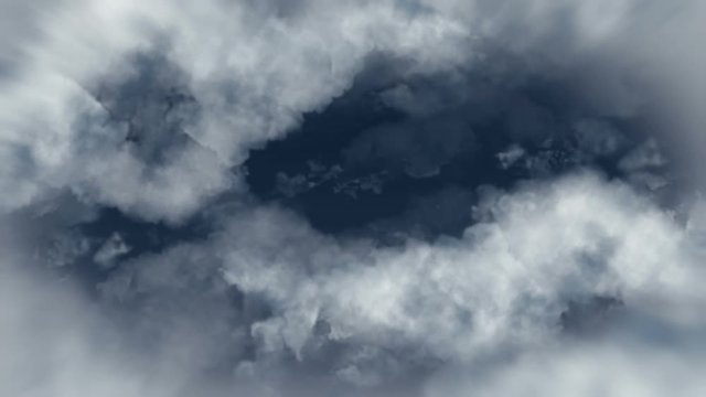 Flying Through Cloudy Sky in Seamless Loop