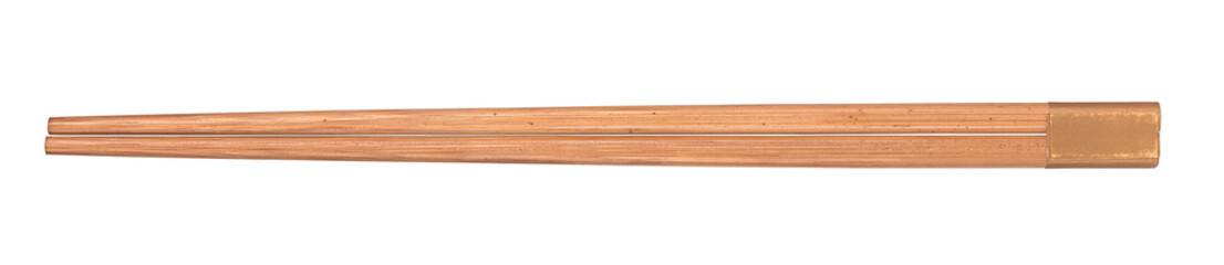 packaged bamboo chinese chopstick sticks on an isolated white background