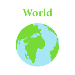 World. Planet. Icon world. White background. Vector illustration. EPS 10.