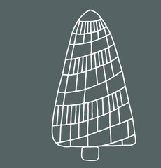 Nordic design of tree for decoration interior, print posters, greating card, bussines banner, wrapping in modern scandinavian style in vector