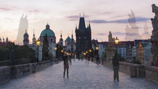 Timelapse Of Charles Bridge In Prague