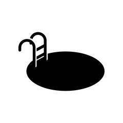 Icono plano piscina en color negro