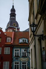 Cozy small street in Old Riga, Latvia