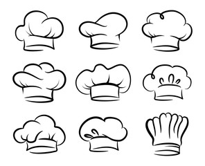 Chefs hat vector set, collection