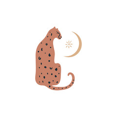 Exotic wild cat. Leopards set. Inhabitant of Asia. Good for summer sale, social media promotional content, t-shirt prints and more. Vector illustration.