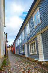 Fragment of a small street in the town of Porvoo
