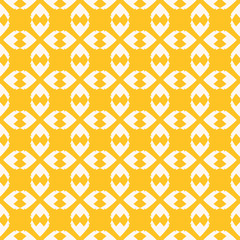 Funky yellow vector seamless pattern. Simple abstract geometric grid texture