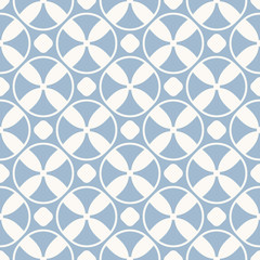 Vintage seamless pattern. Blue geometric texture with crosses, circles
