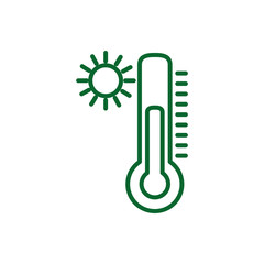 Isolated sun and thermometer vector design