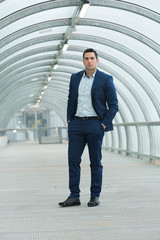 businessman and a building background