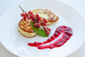Diet breakfast. White plate