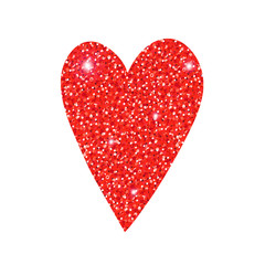 Big shiny red glittering heart. Elegant bright pink love decorating symbol for Valentines day greeting cards, 14 february posters, marriage and lovely events design
