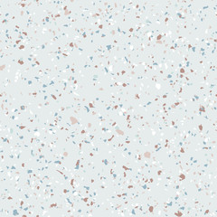 Terrazzo marble flooring seamless pattern. Vector floor texture. Pastel colors