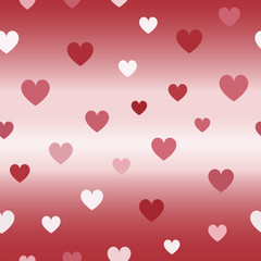 Glossy heart pattern. Seamless vector background