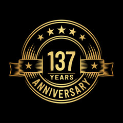 Fototapeta premium 137 years anniversary celebration logotype. Vector and illustration.
