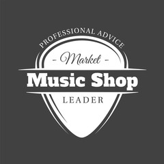 Music label isolated on black background