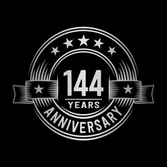 Fototapeta premium 144 years anniversary celebration logotype. Vector and illustration.