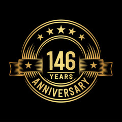 146 years anniversary celebration logotype. Vector and illustration.