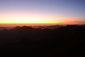 Beautiful view from the top of Moro Rock during the sunset in Sequoia National Park, CA, USA
