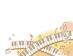 ピアノ 音符の素材イラスト 手書き風 Acoustic Poster Acoust 夏妃 吉野 ピアノ 音符の素材イラスト 手書き風 Acoustic Poster Acoust 夏妃 吉野