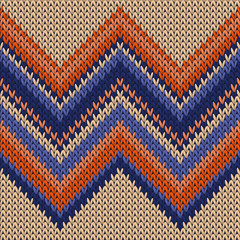 Obraz premium Trendy zig zal lines knitted texture geometric 