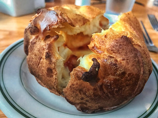 Delicious fresh baked popover for lunch
